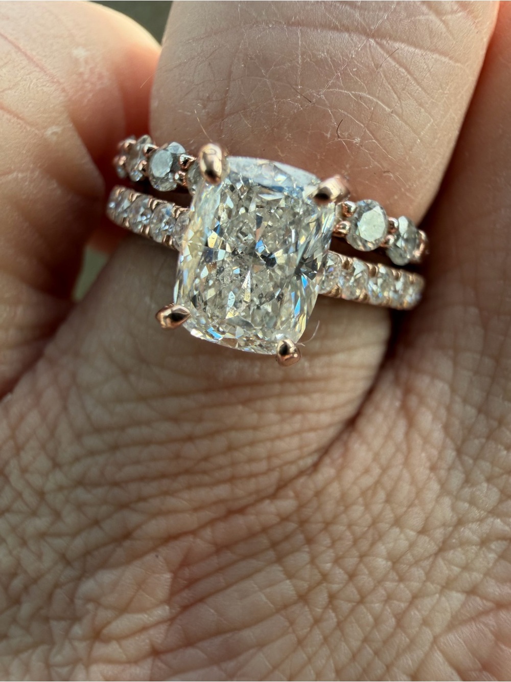 Romantic custom lab diamond engagement ring size 5.5 in 10K rose gold ✨